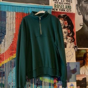 Brandy Melville Dark Green Quarter Zip Sweater